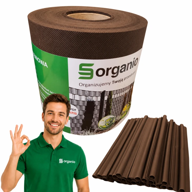 taśma ogrodzeniowa brązowa 48m organio.png